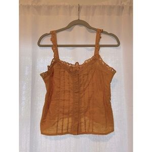 Abercrombie yellow lace tank